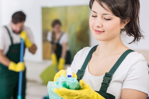 Team member completing a detailed carpet cleaning risk assessment