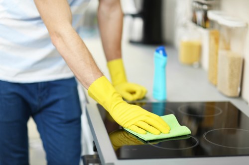 Cleaner using extraction equipment with protective measures