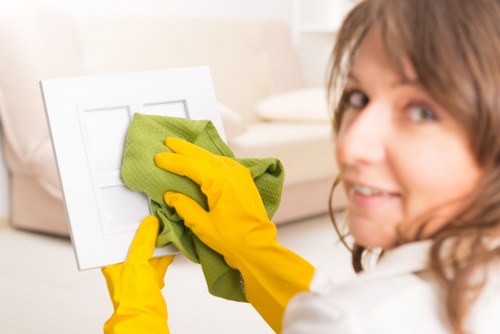 Upholstery cleaning equipment used on a sofa in Edgware